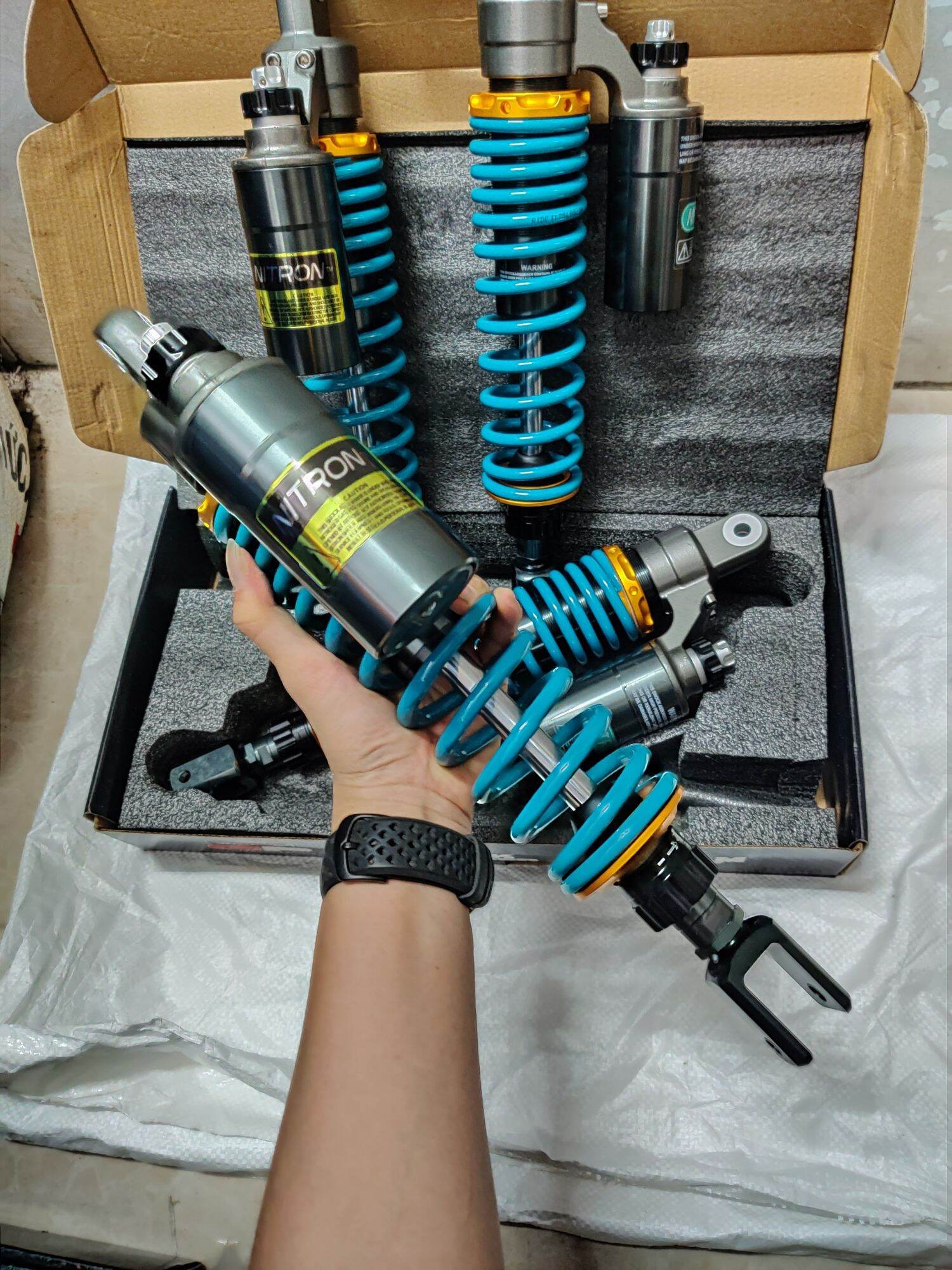 Phuộc Nitron Bình dầu gắn SHVN tăng chỉnh thật