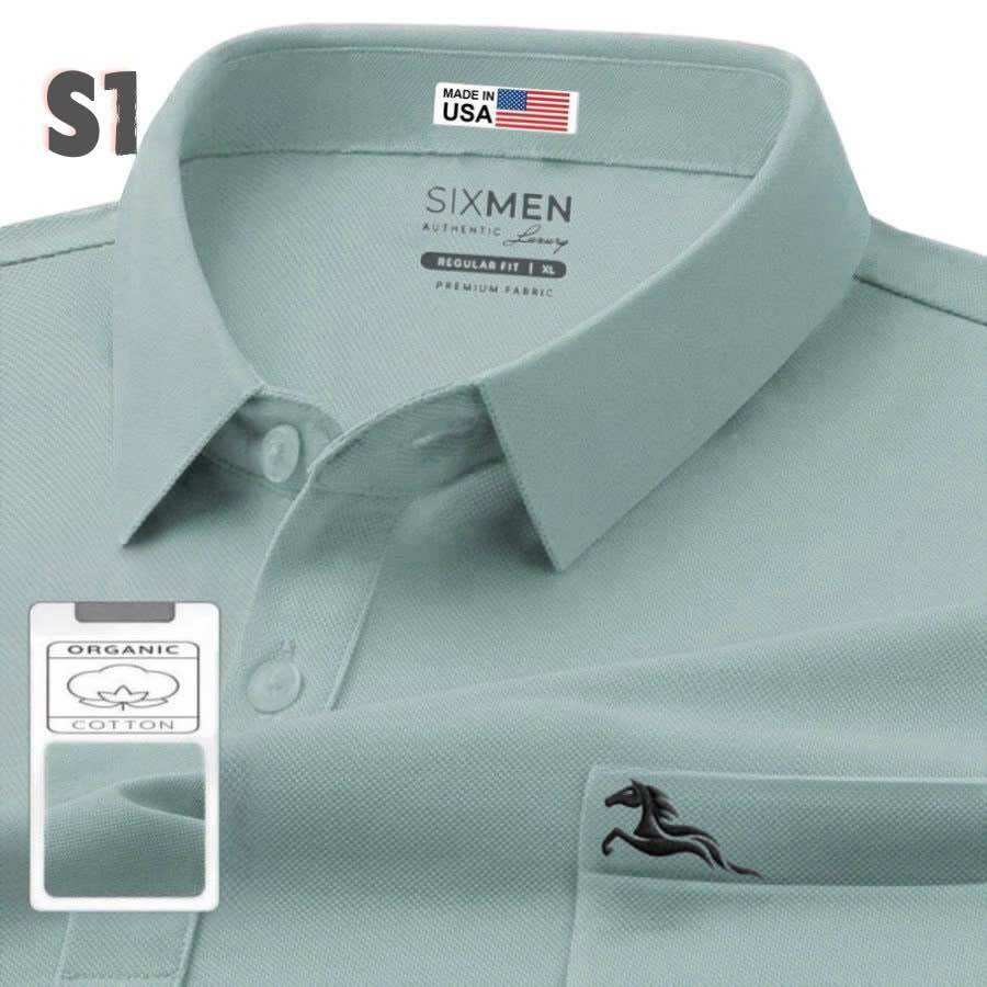 Áo polo cổ bẻ SIXMEN tay ngắn,from rộng,thoải mái thoáng khí - 5