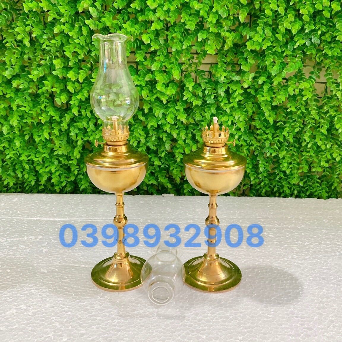 Đèn dầu đồng dẹt bóng chất liệu bằng đồng cao cấp
