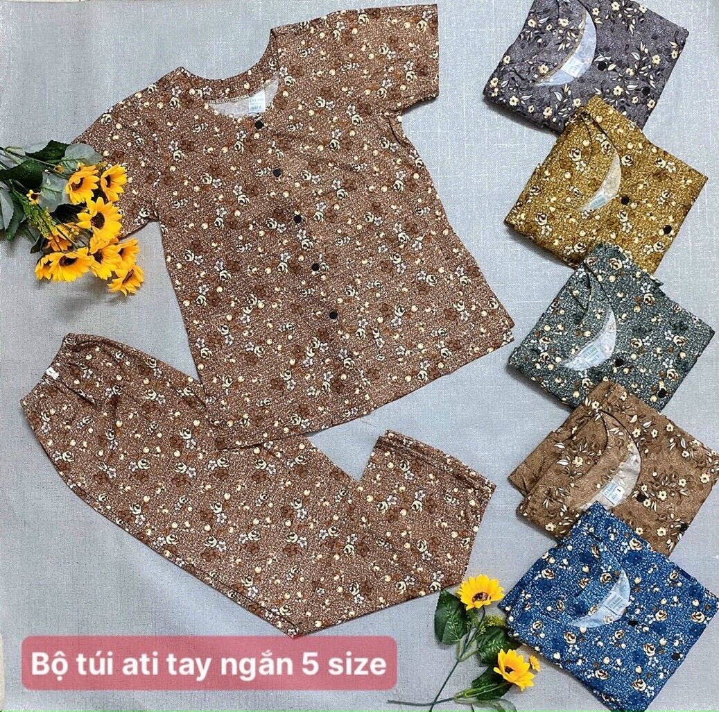 Đồ bộ bà ba trung niên chất thun Ati mịn mát