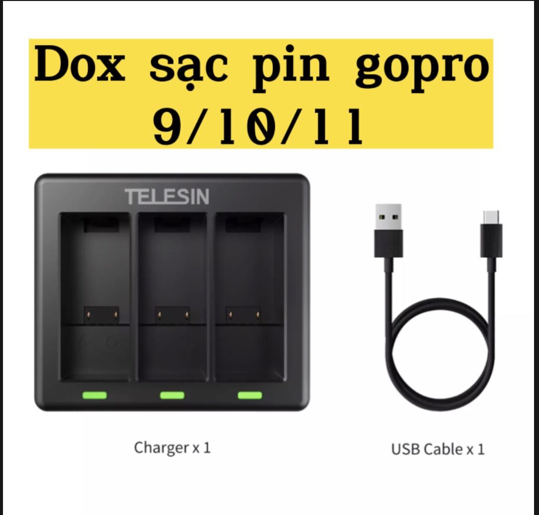 phụ kiện gopro dox sạc pin gopro 9 10