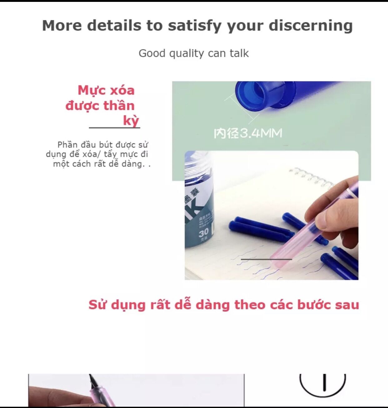 Mực xoá được INk, ống mực (30 ống)