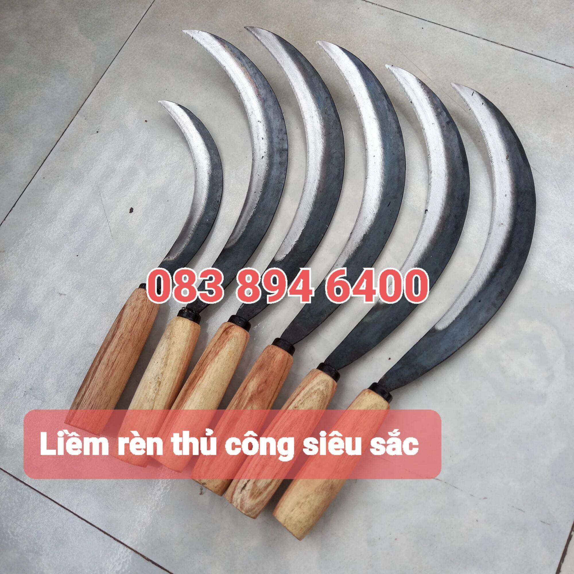 Liềm cắt cỏ gặt lúa cắt rau có răng chấu rèn thủ công sắc bén