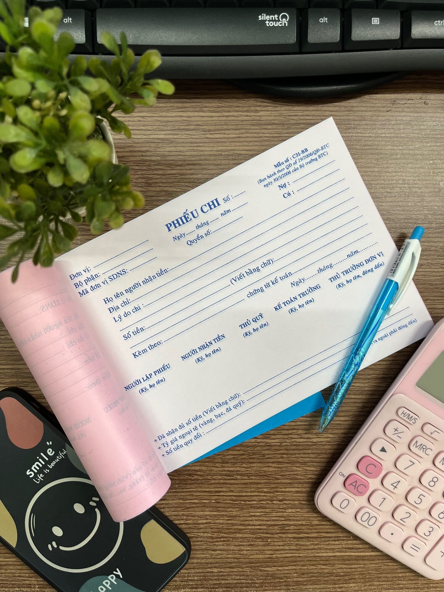 Phiếu thu - phiếu chi loại 2 liên khổ a5 100 tờ/quyển
