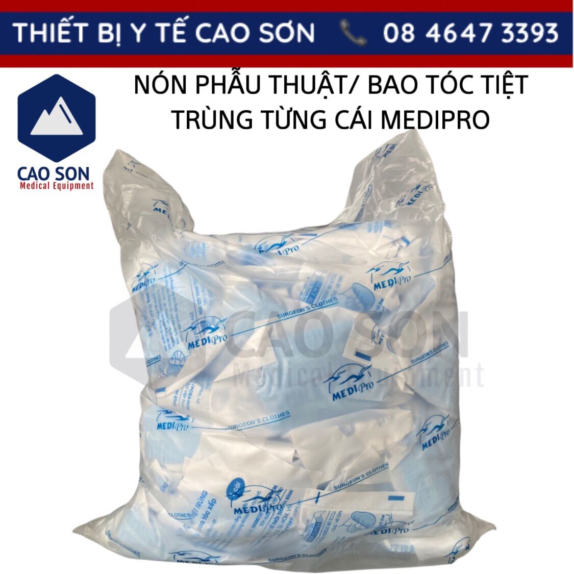 Nón phẫu thuật / Bao tóc tiệt trùng từng cái MEDIPRO