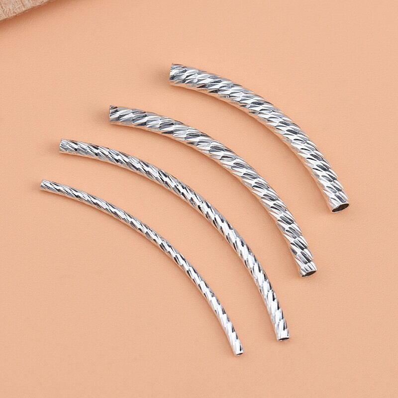 Charm ống xoắn kiểu bạc 925 làm vòng handmade