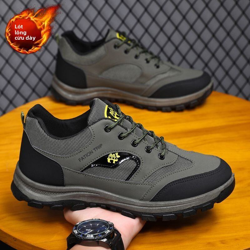 Giày Leo Núi Ngoài Trời Chống Trượt Chống Thấm Nước Cho Nam Giày Đi Bộ Thể Thao Cao Đến Đầu Gối Cho Bố Và Người Lớn Tuổi