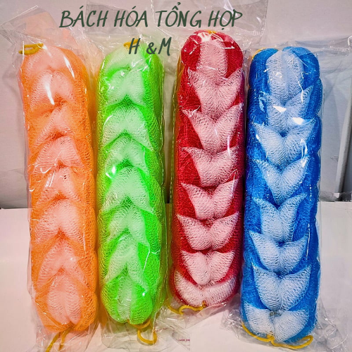 Bông tắm dài tạo bọt  -  lưới chà lưng.