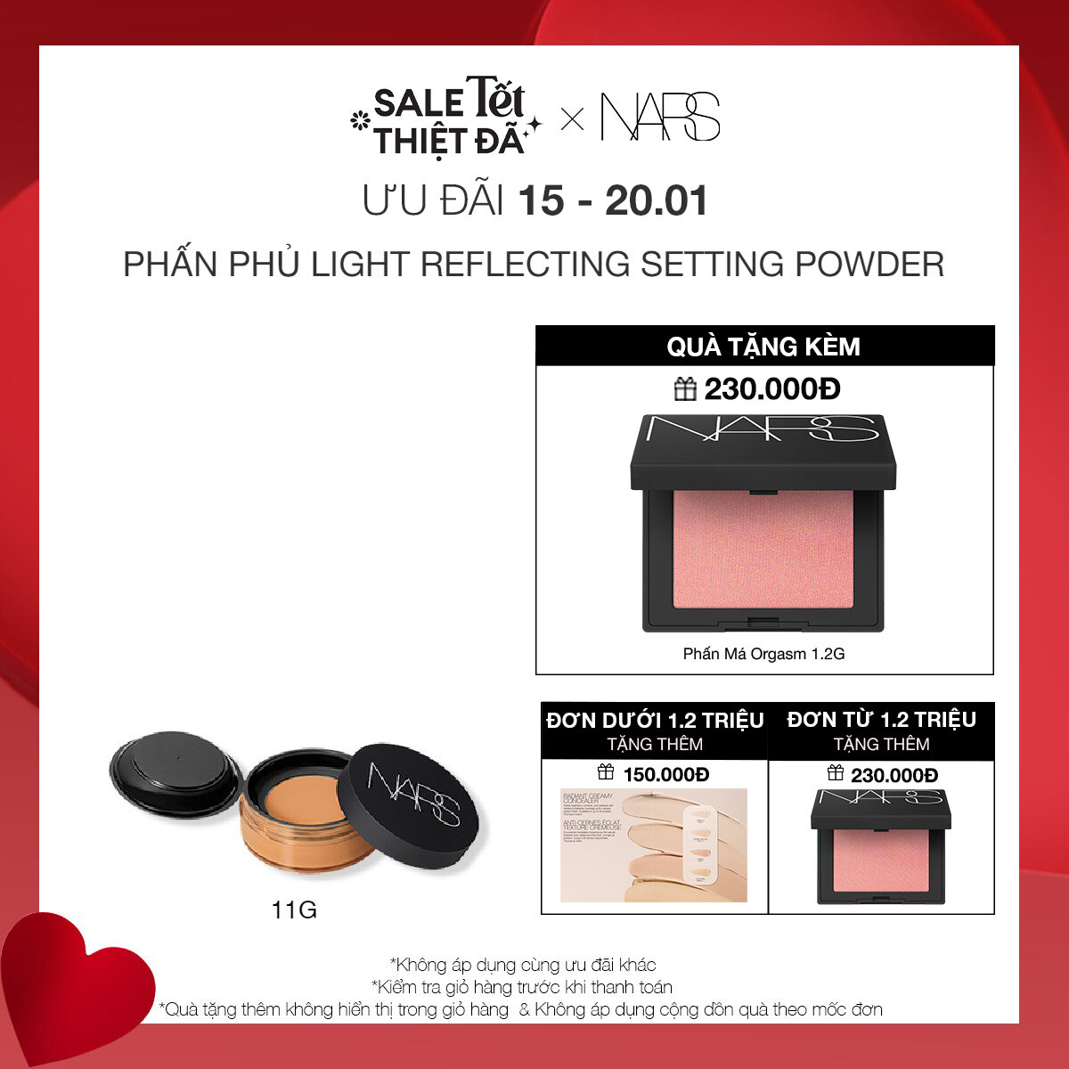 Phấn phủ dạng bột NARS Light Reflecting Setting Powder - Loose 11g