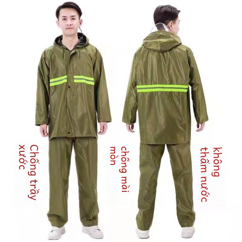 Light-reflecting Raincoat "Rain-proof Pants Set Traffic Road Administration Duty Safe Sanitation High-Speed Fluorescent Patrol Warning Split Type Poncho