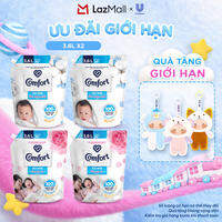 Combo 2 Túi Nước Xả Vải Comfort Dịu Nhẹ Thơm Hương phấn/Dịu êm cho Cả Gia Đình 3.6L