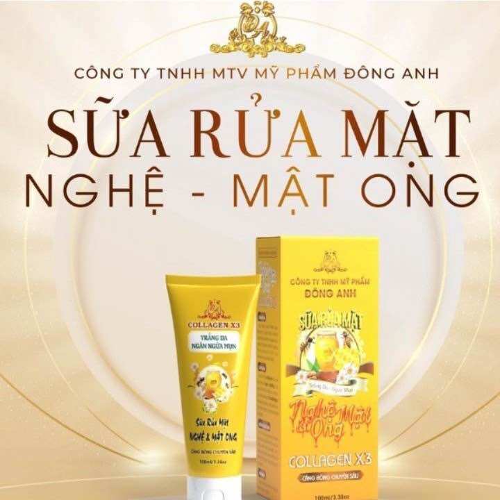 Sữa rửa mặt tinh chất nghệ mật ong Colagen X3 Đông Anh Chính Hãng