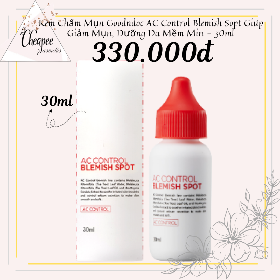Kem chấm mụn goodndoc ac control blemish spot giúp giảm mụn, dưỡng da mềm mịn - 30ml