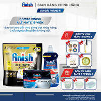 Combo Finish: Viên rửa chén Ultimate 18 viên + Nước làm bóng 500ml + Muối rửa chén 1kg