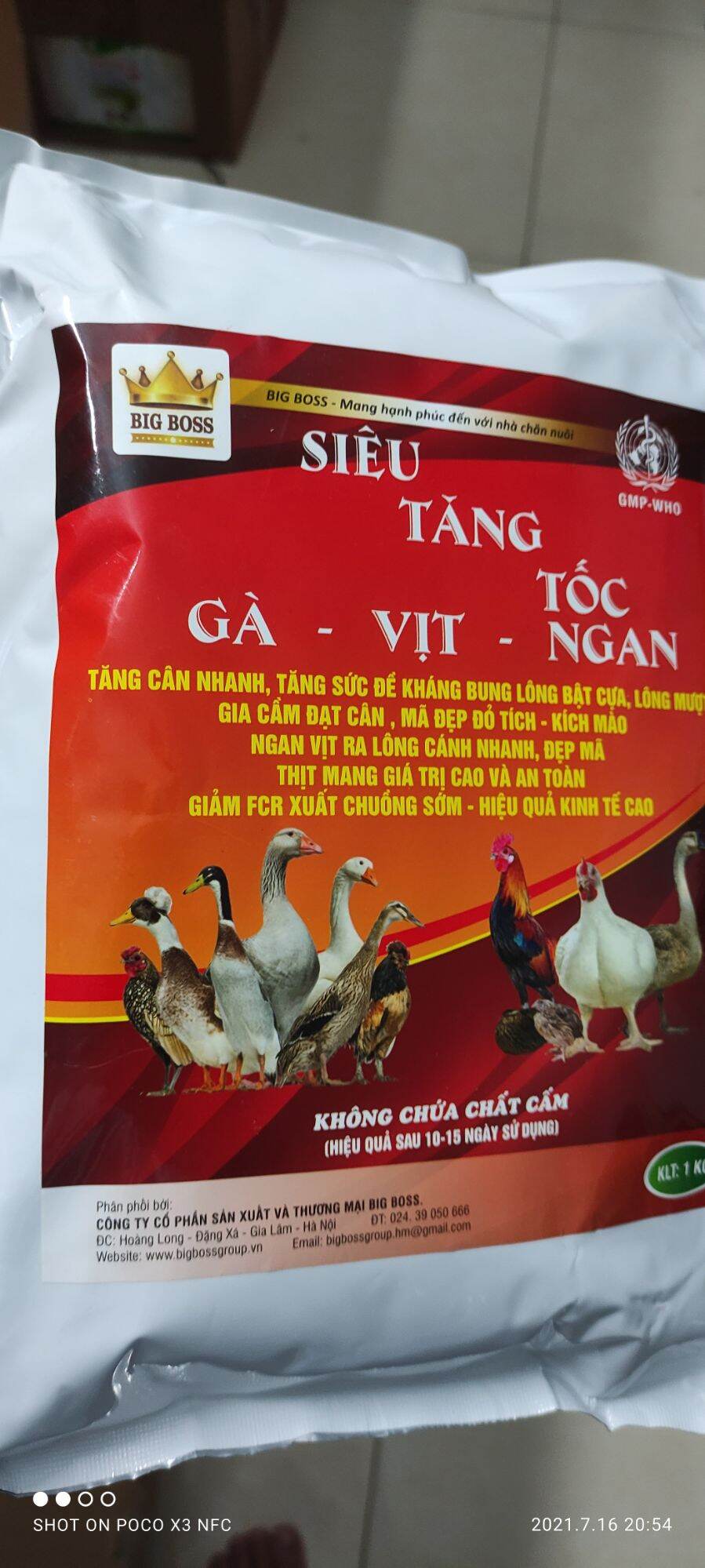 SIÊU TĂNG TỐC GÀ -VỊT-NGAN: gói1kg