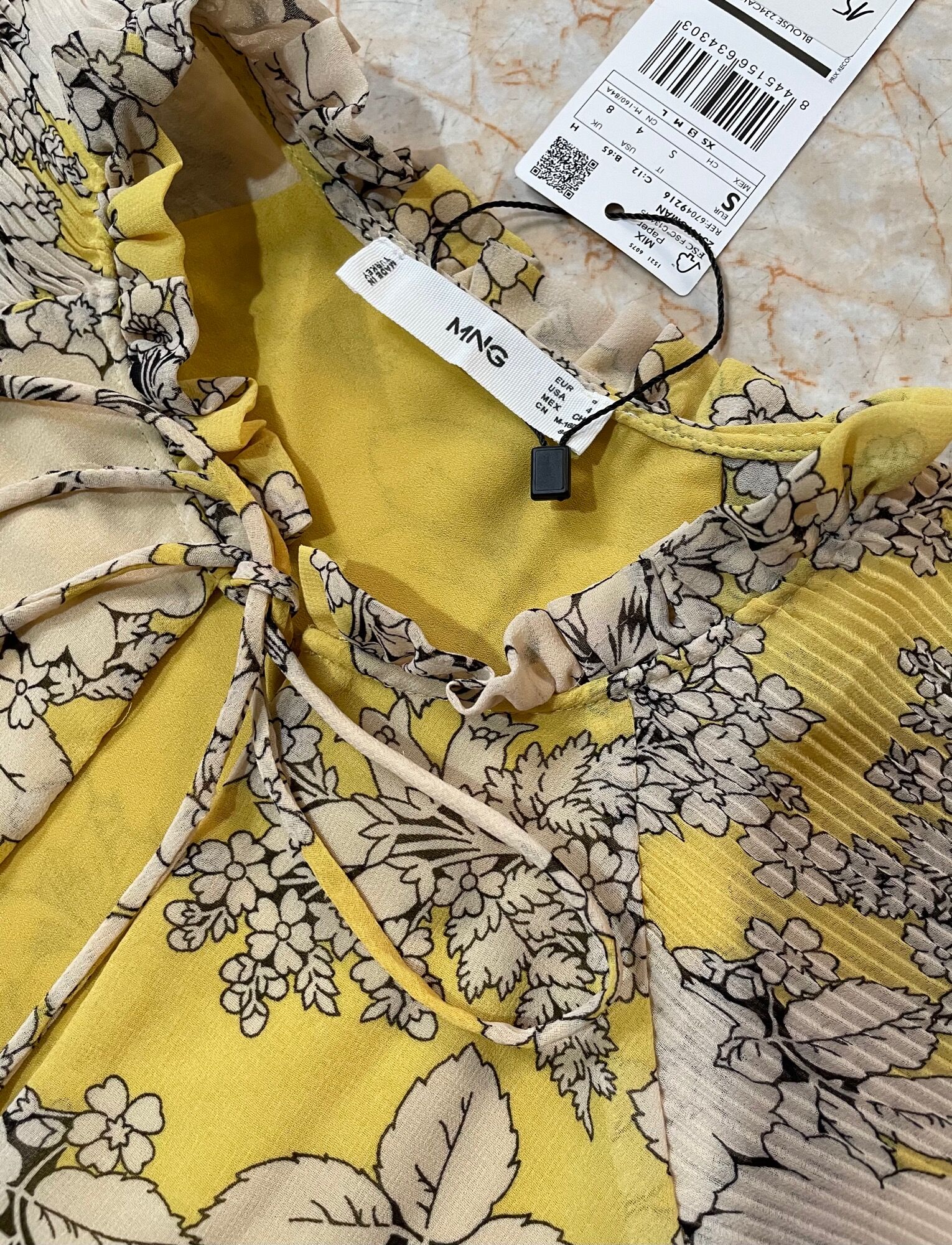 Áo Mango Auth Cánh Tiên Cột Nơ Sang Trọng Size XS S M ( Có Sẵn )