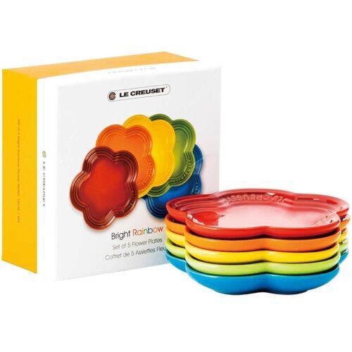 Set 05 đĩa hoa #Lecreuset cầu vồng 23cm