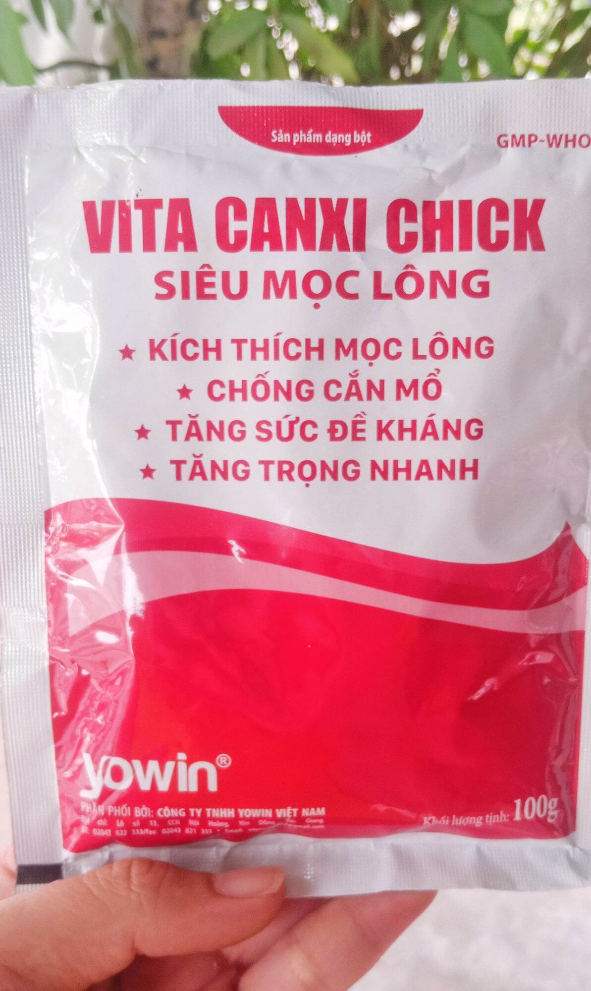 Siêu mọc lông cho gà, chống cắn mổ, tăng trọng nhanh Vita Canxi Chick gói 100g