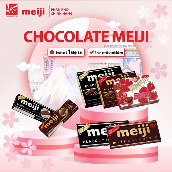 Socola Đen Sữa Meiji Black Milk Chocolate 120g 26 viên 50g 1 thanh Nhật Bản