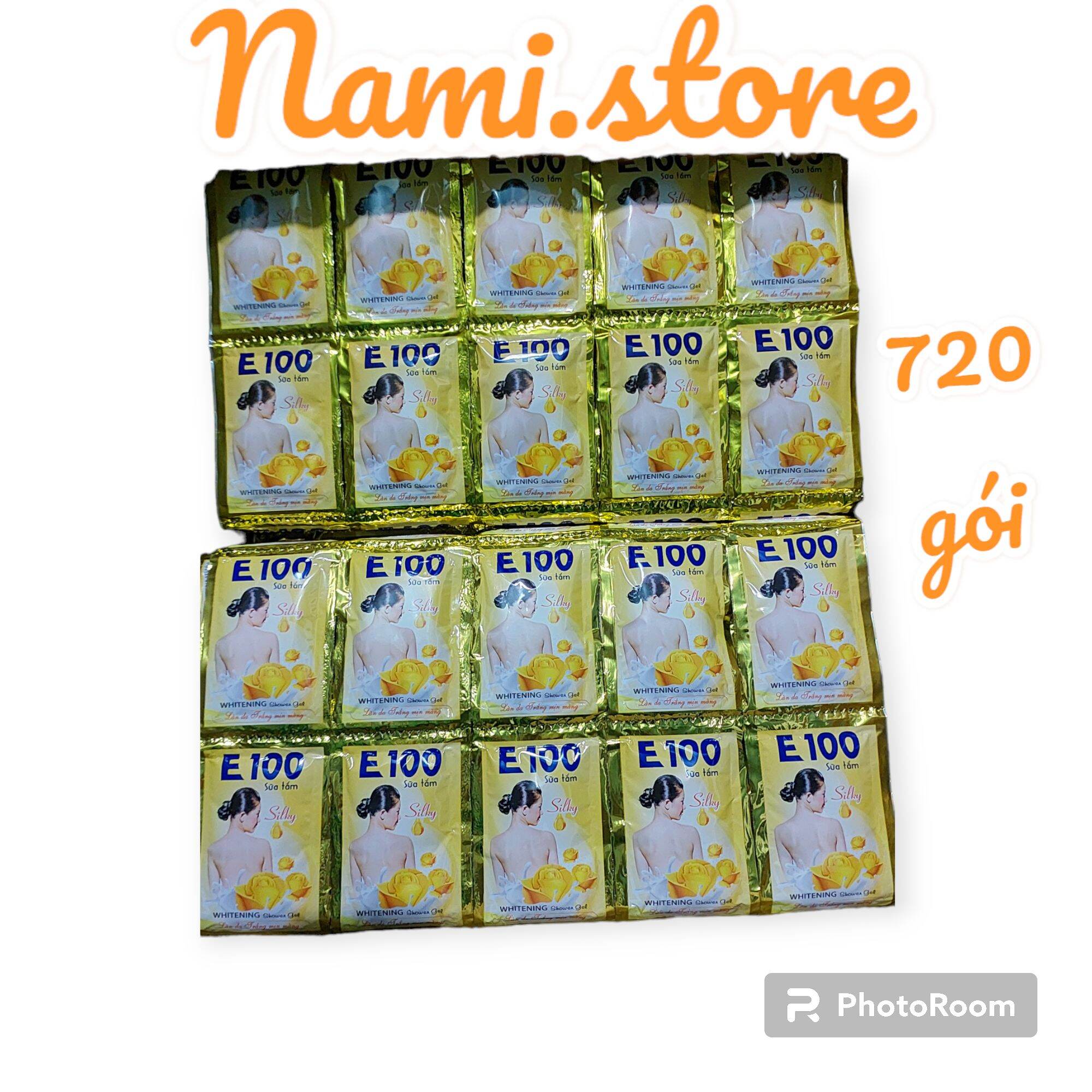 1 Thùng sữa tắm dây E100 3 màu 720 gói .chính hãng giá tốt