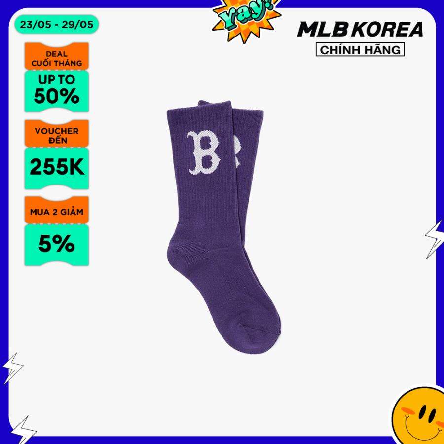 Mlb - vớ cổ cao unisex basic medium logo 3asom032n-43pps