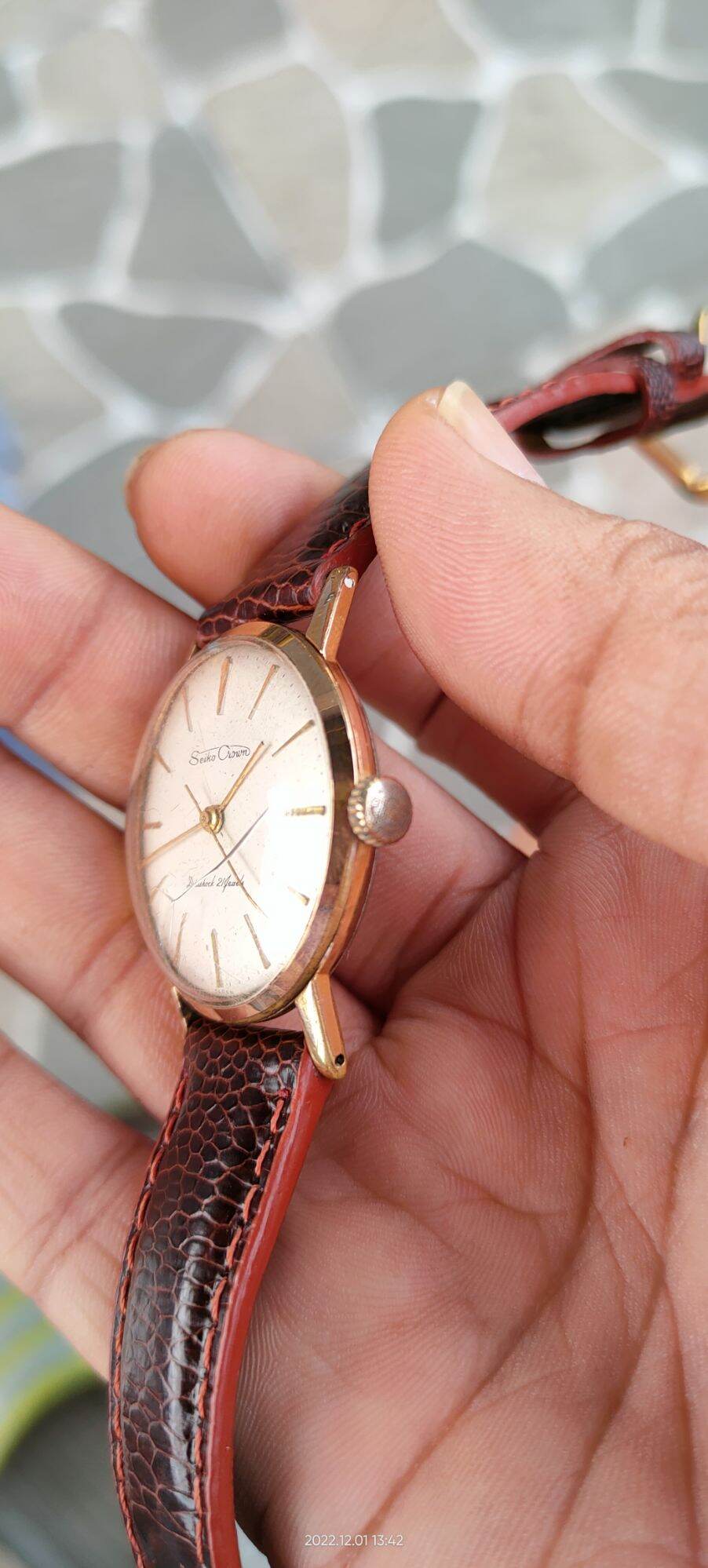Seiko Crown cơ cót Cổ 21 Jewels