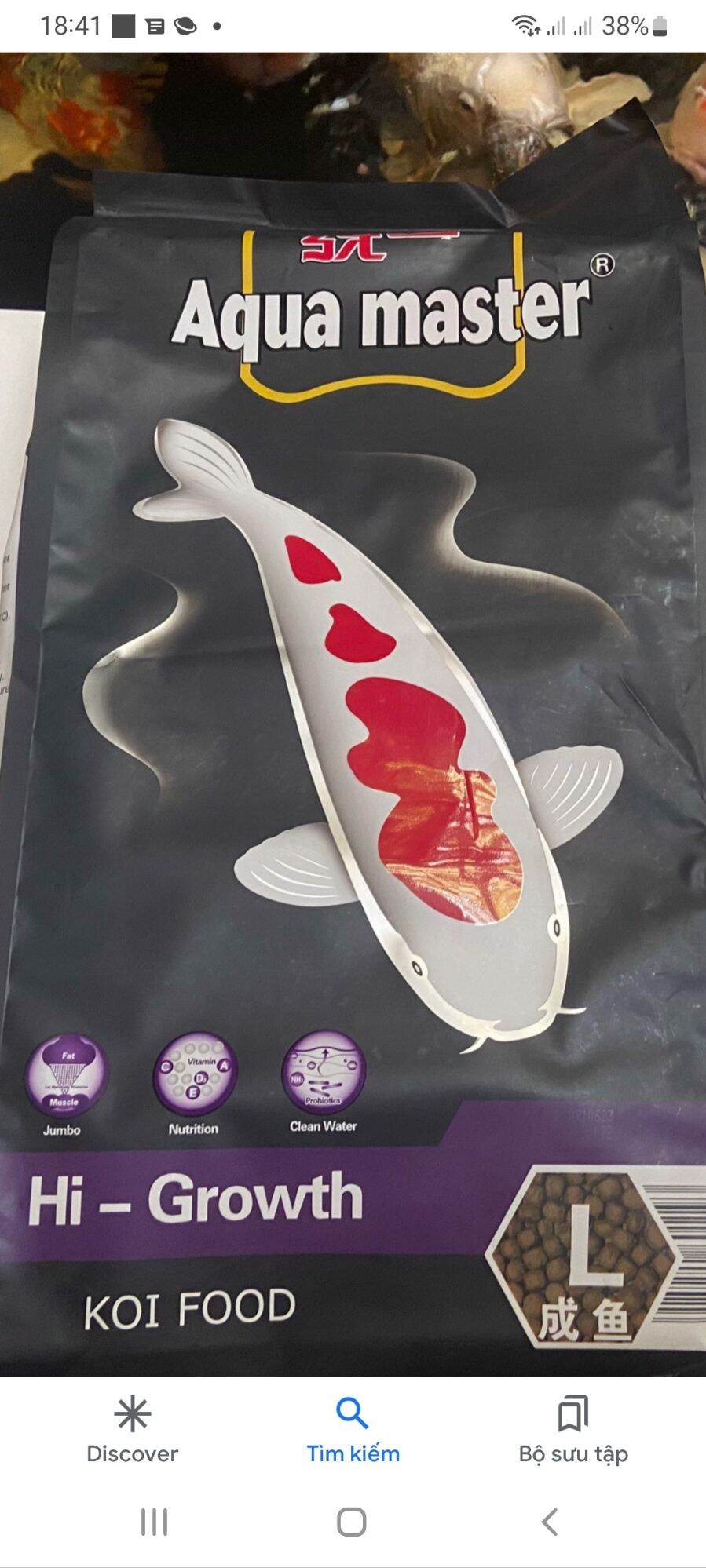 Thức ăn cá koi. 2ly. 40 đạm 500gr
