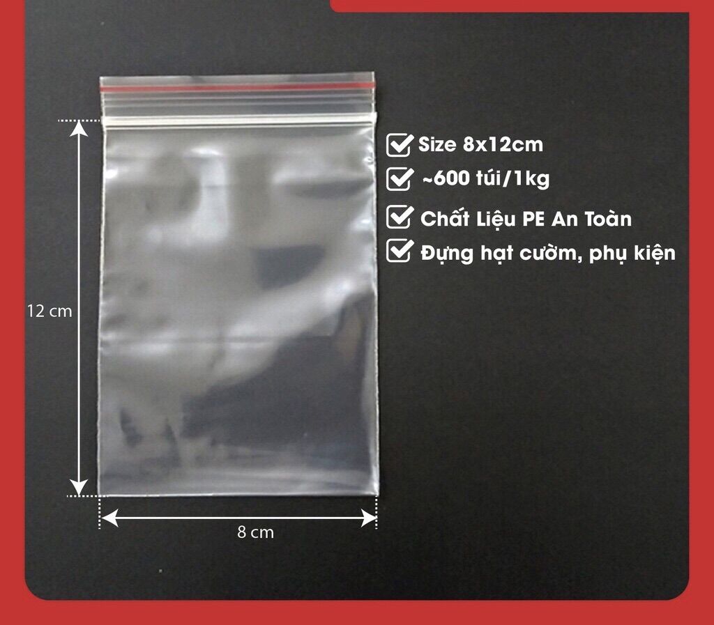 [HCM]1Kg Túi Zip Chỉ Đỏ