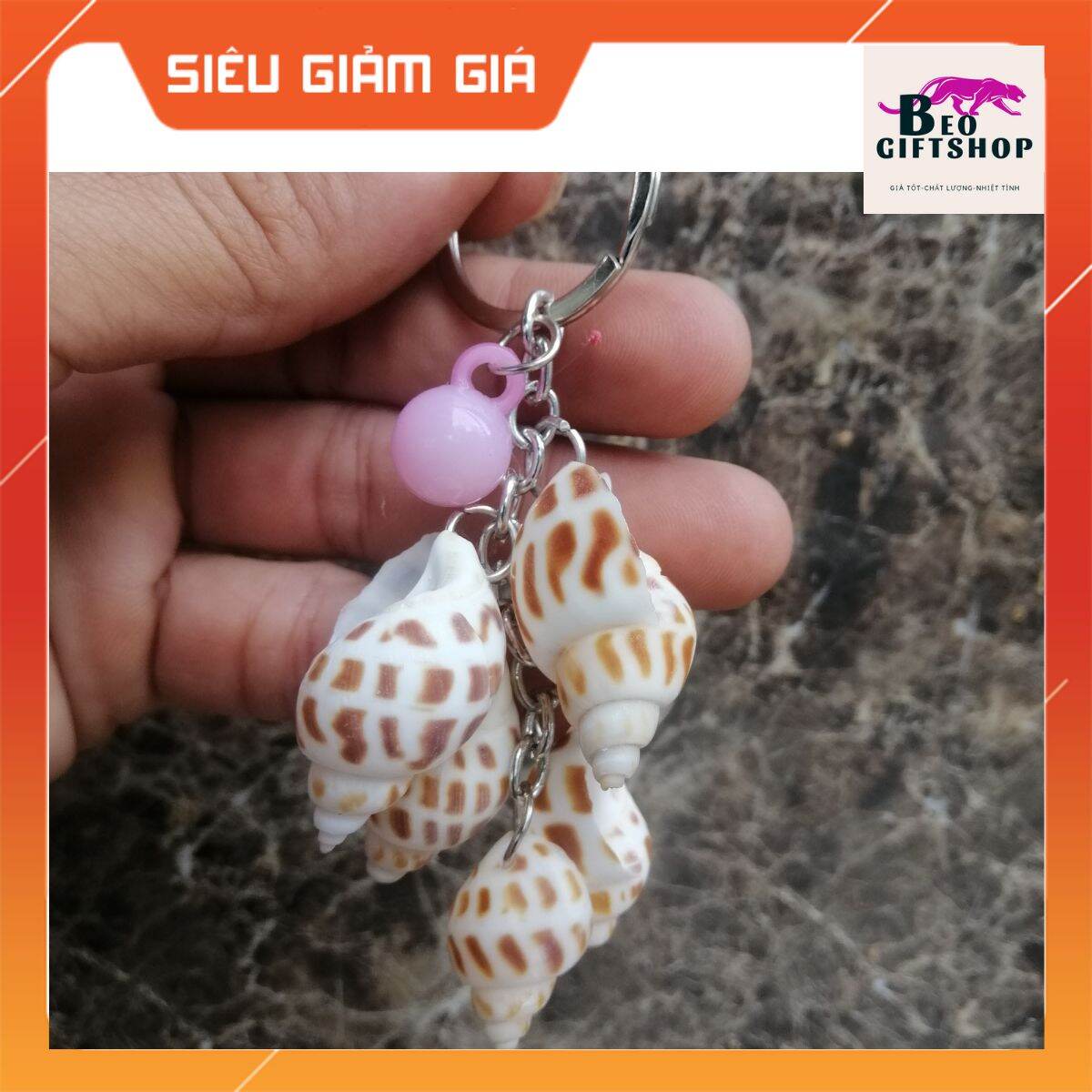 Móc khóa vỏ ốc hương handmade