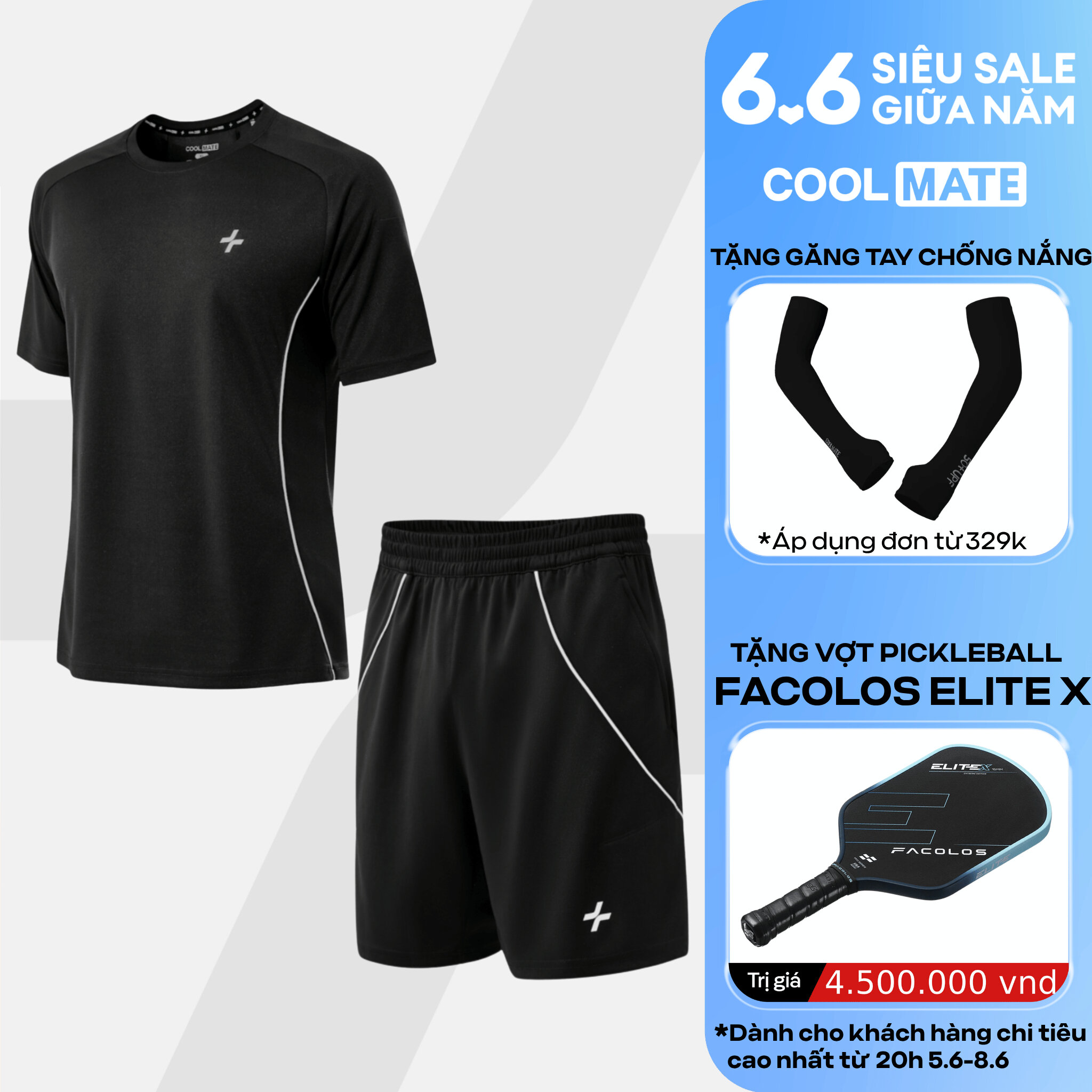 [TẶNG QUÀ ĐƠN TỪ 329K]Set bộ đồ quần và áo thể thao nam pickleball tennis FlexLine Active Thoáng khí, thoải mái, thấm hút tốt Coolmate