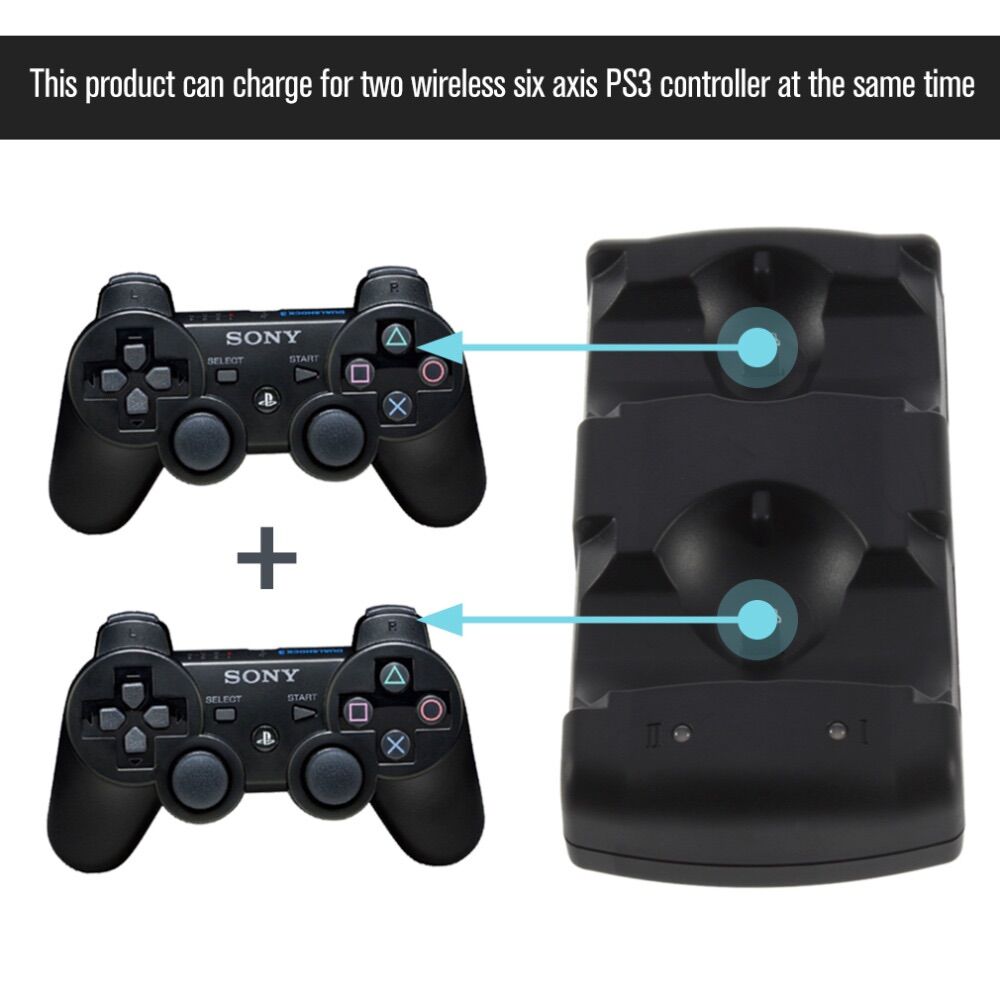 Dock sạc tay ps3 3 in 1 đế sạc tay cầm Ps3 hỗ trợ củ sạc điện thoại Charging dock controller