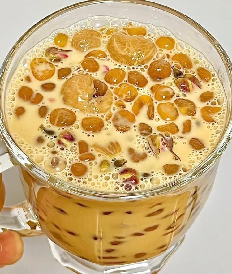 Set trà sữa hoa hồng táo đỏ trân châu đường đen
