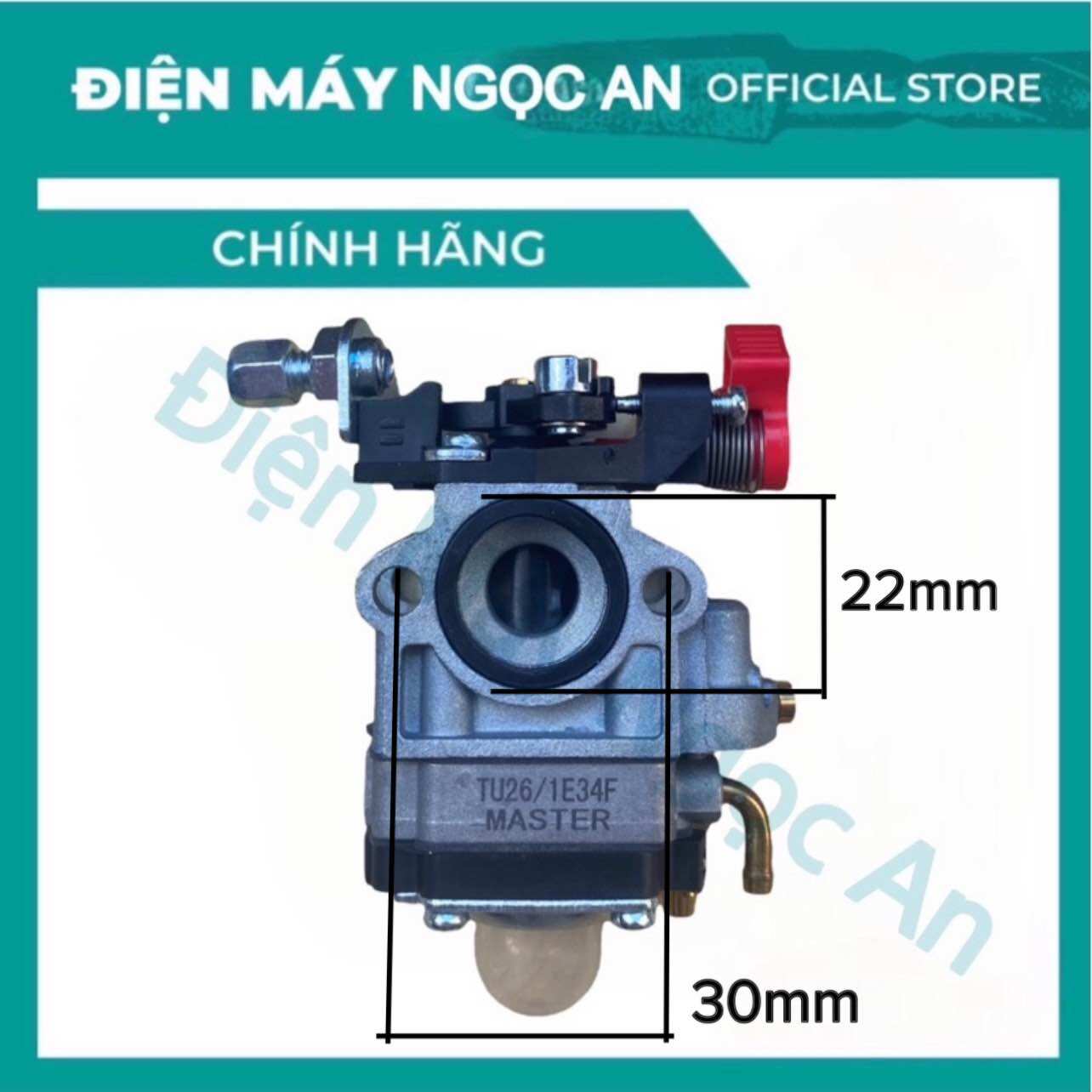 Chế hoà khí máy cắt cỏ yinba - master le đỏ tự động ,bình xăng con máy cắt cỏ 2 thì 260/330