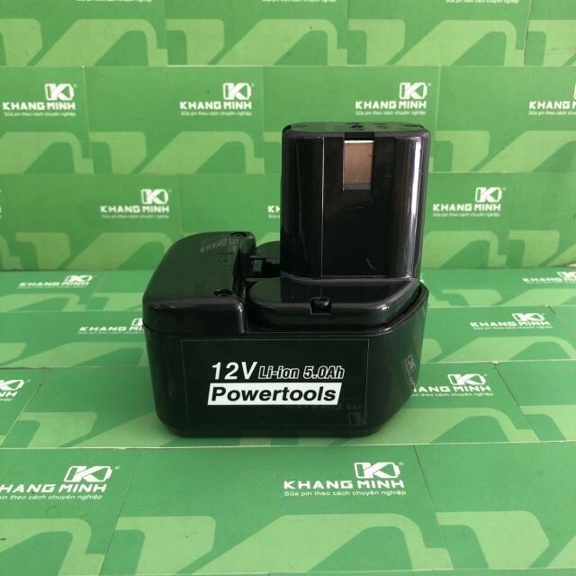 Vỏ pin Hitachi 12V Ni-Mh, vỏ ngang, lên Li-ion có thể lắp được 6 cell 18650 và mạch bảo vệ