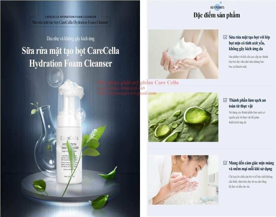 Sữa Rửa mặt bụi bẩn Carecella 150ml của Hàn Quốc
