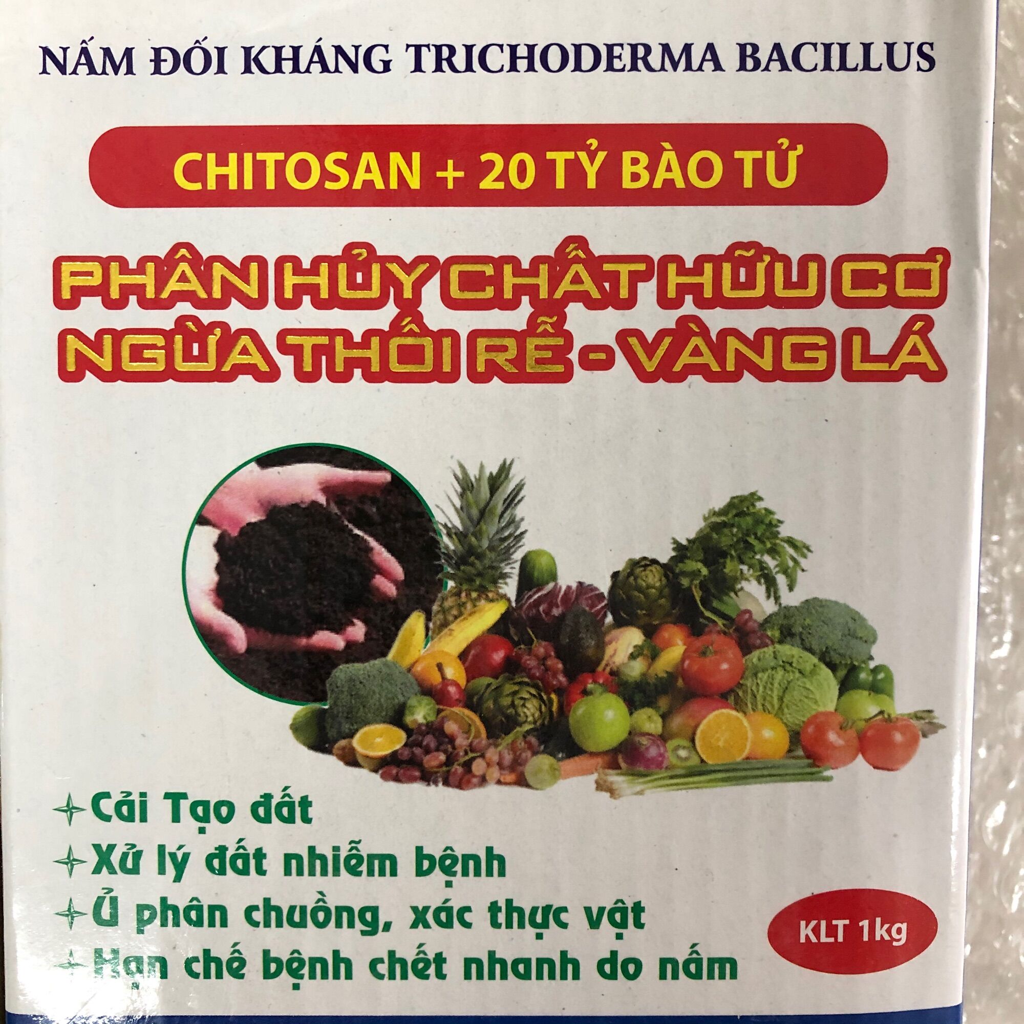 nấm trichodema ủ phân; nấm đối kháng trichoderma 1kg