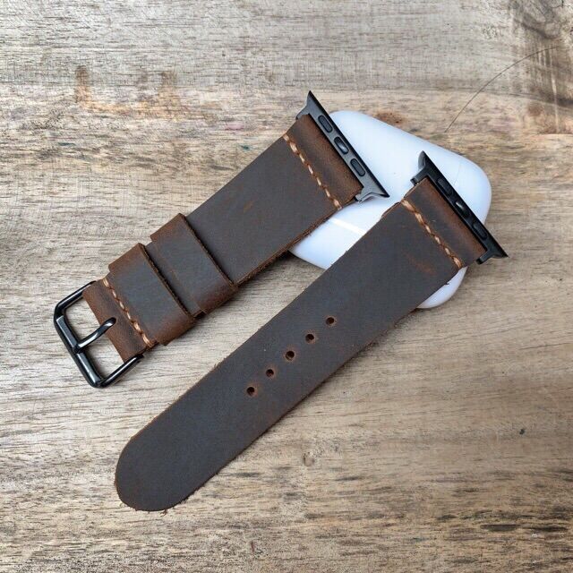 Dây Da Apple Watch Cao Cấp - Khâu Tay Thủ Công Dành Cho Series SE 6 | 5 | 4 | 3 | 2 | 1 38mm 40mm 42mm 44mm [DA THẬT]