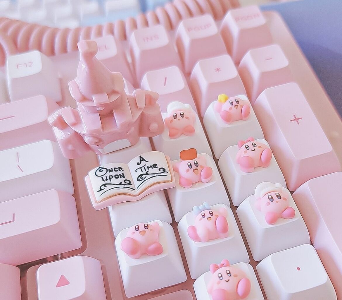 Keycap lẻ một nút Kirby ngôi sao hồng ú nu