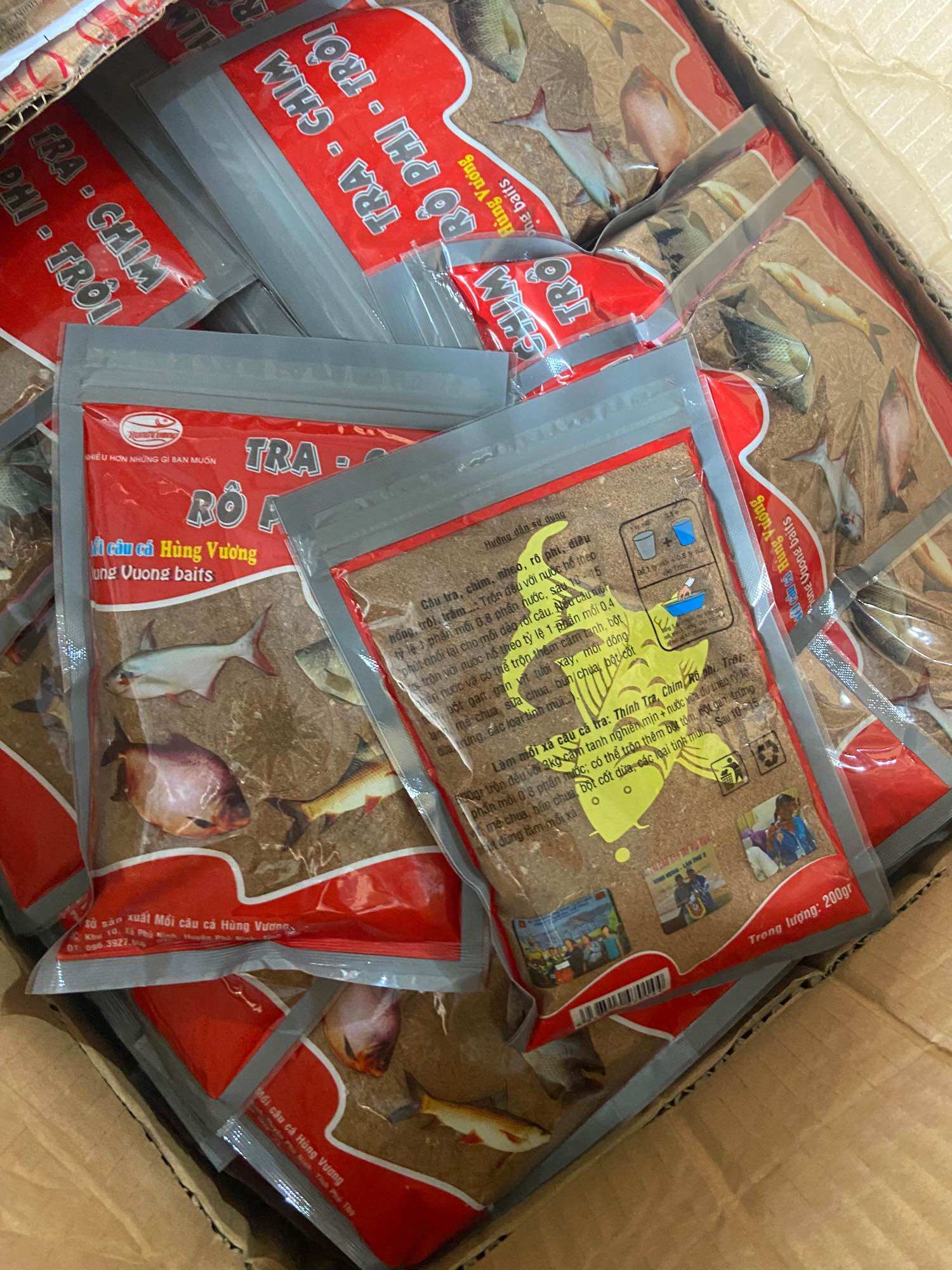 Mồi câu cá rô phi Hùng Vương 200gr