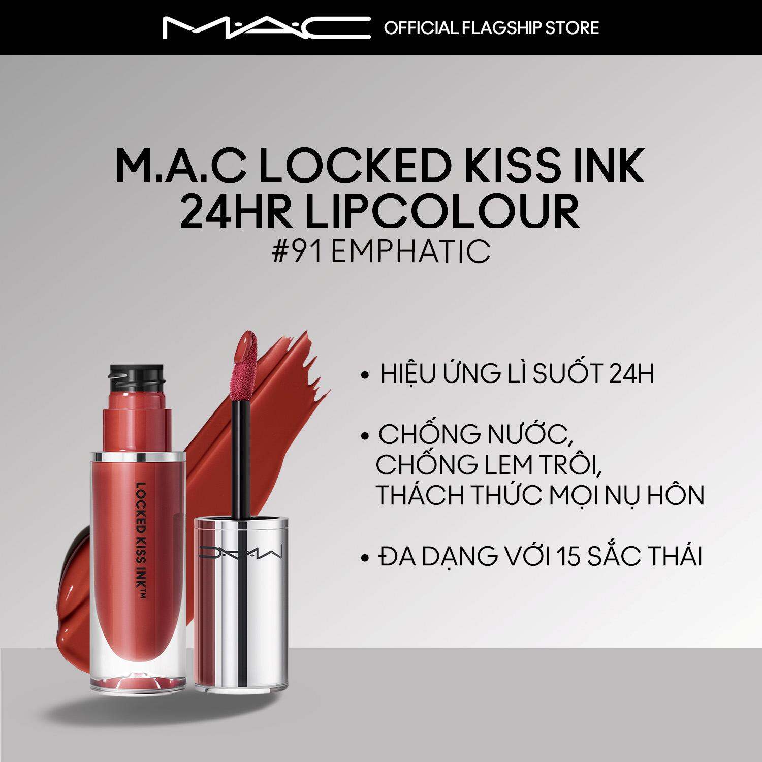 [ƯU ĐÃI 15-17.6] Son kem siêu lì Locked Kiss Ink 24H Lipcolour lên màu chuẩn sắc nhẹ môi và không trôi. 
