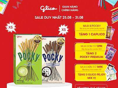 Combo 10 hộp happy set i bánh snack que phủ kem glico pocky