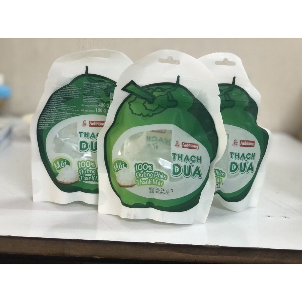 Thạch dừa đường phèn Ánh Hồng (bịch 400gr)