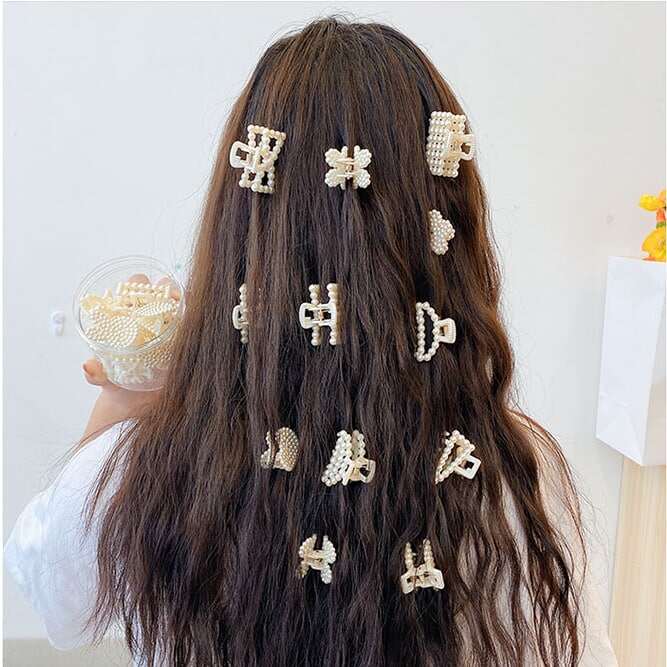 SET 16 KẸP TÓC ĐÍNH NGỌC TRAI