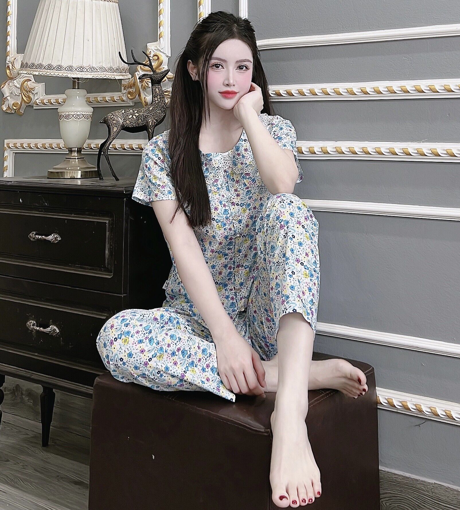 Đồ bộ nữ mặc nhà vải kate