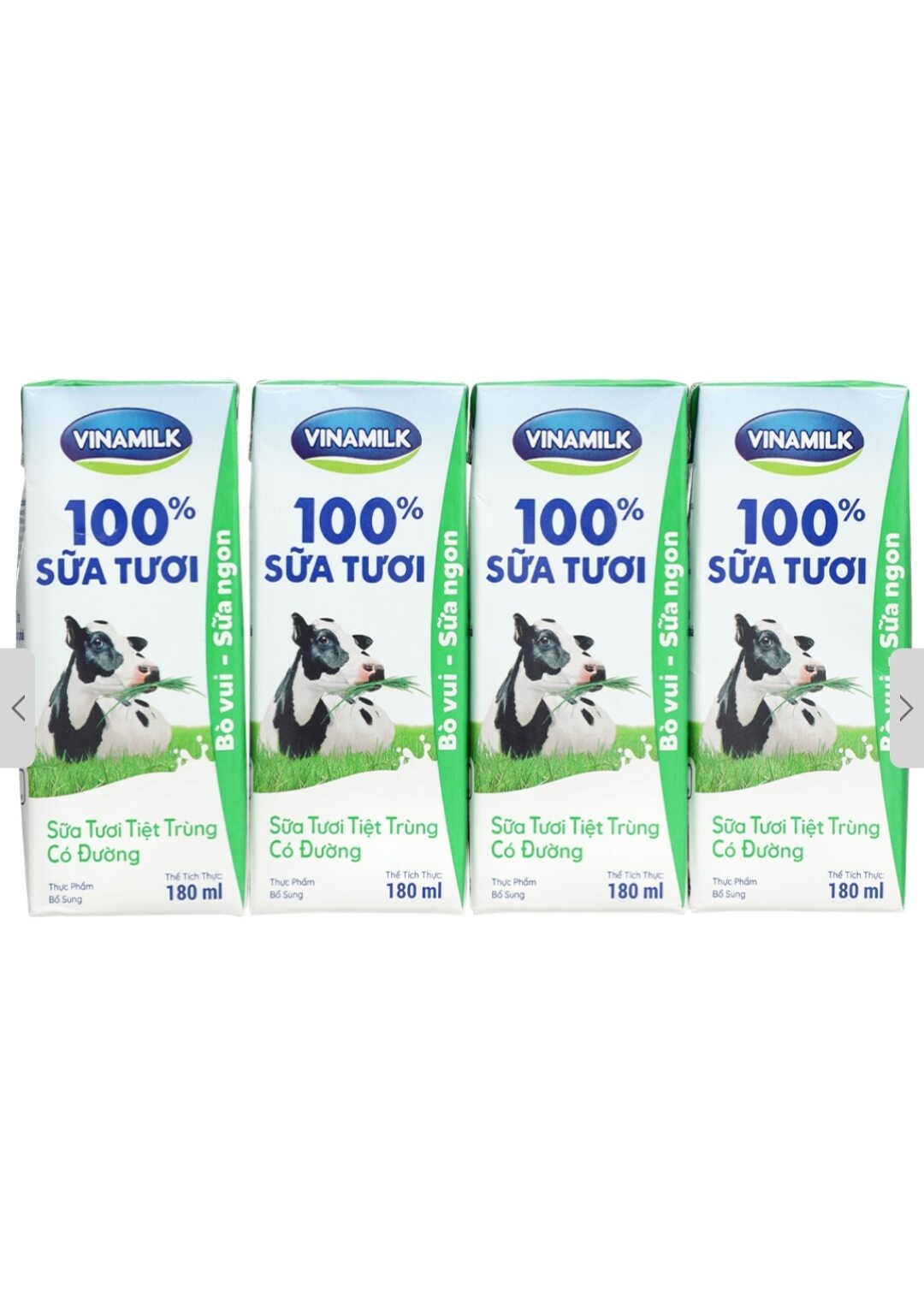 Sữa tươi Vinamilk sữa tươi tiệt trùng có đường 180ml