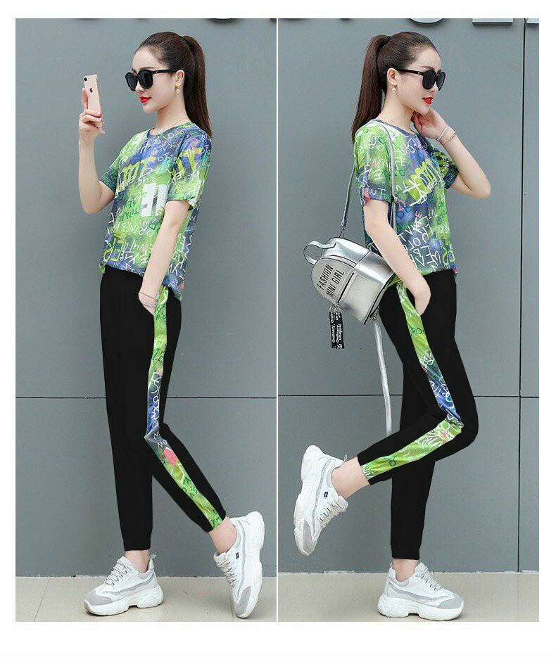 Đồ bộ nữ in họa tiết chữ 3D cao cấp
