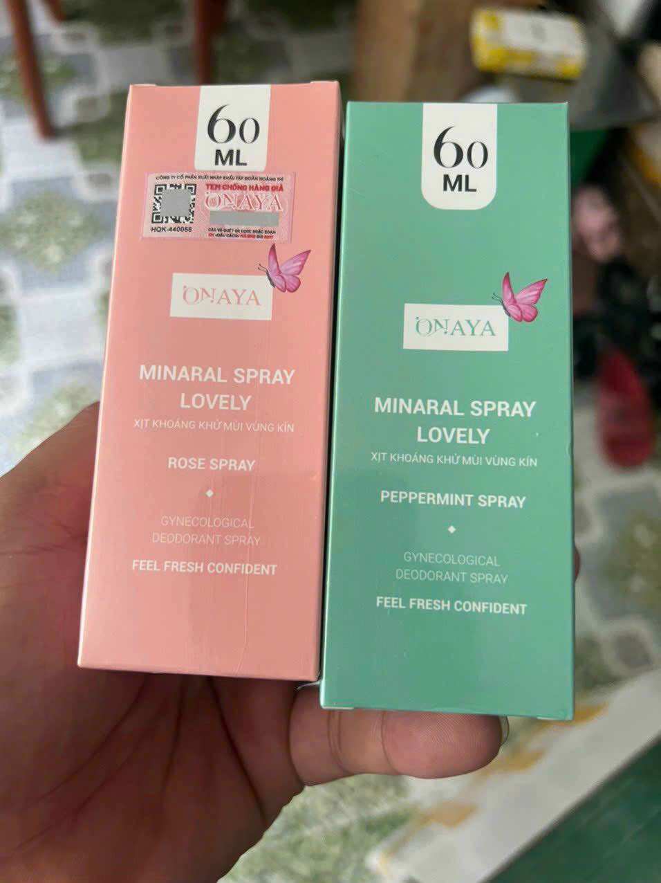 Xịt khoáng vùng kín onaya khử mùi lưu hương 60ml