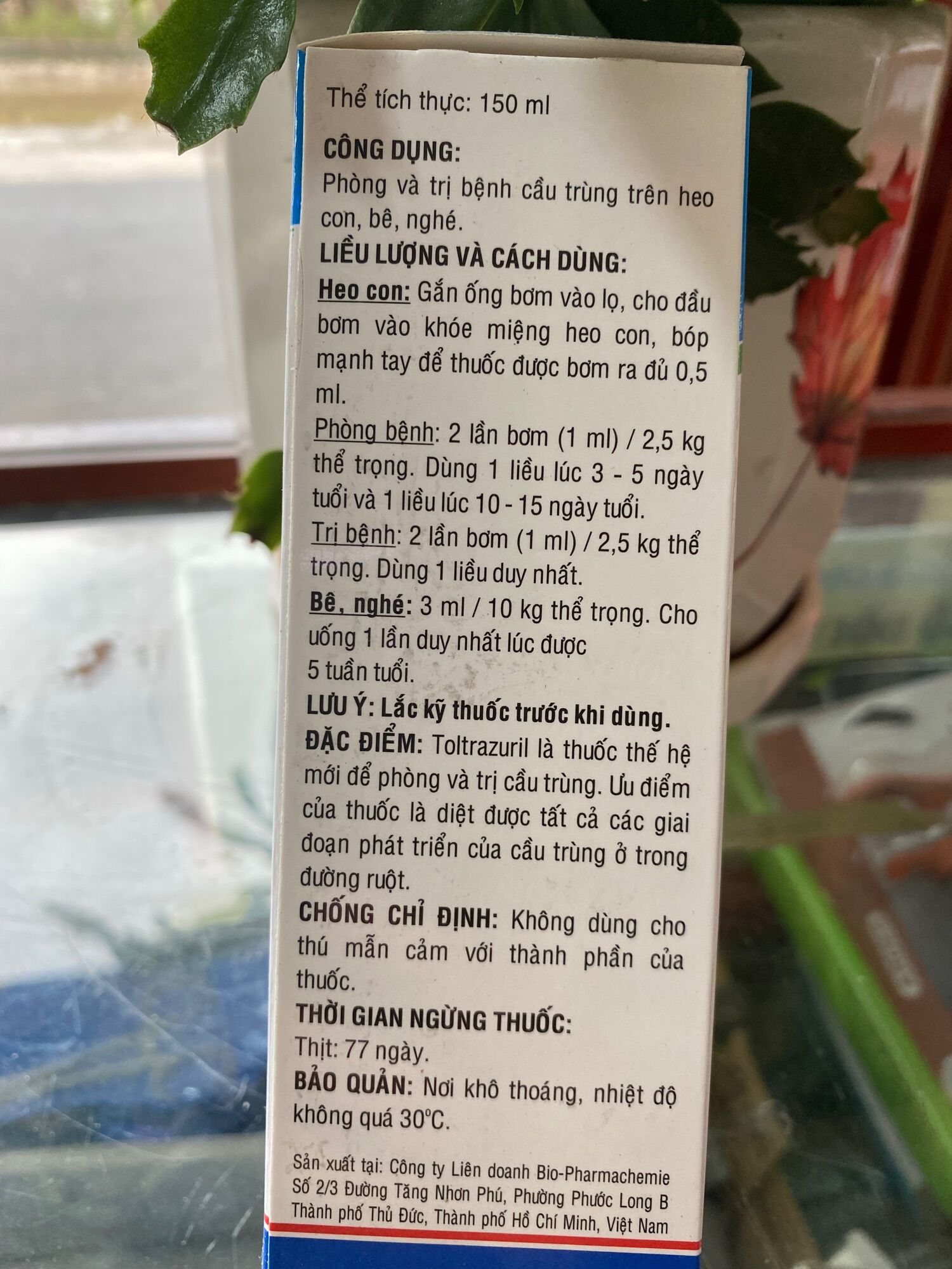 150ml BIO COC - cầu trùng heo con, bê, nghé, thỏ