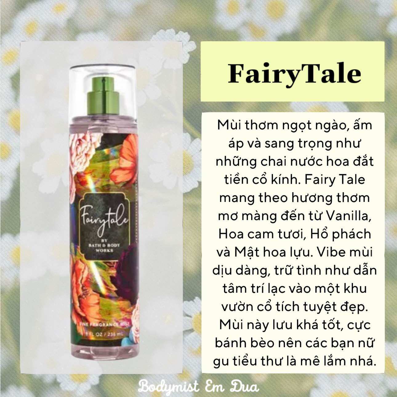 Xịt thơm toàn thân - mùi hương fairytale 236ml - bodymist em dứa