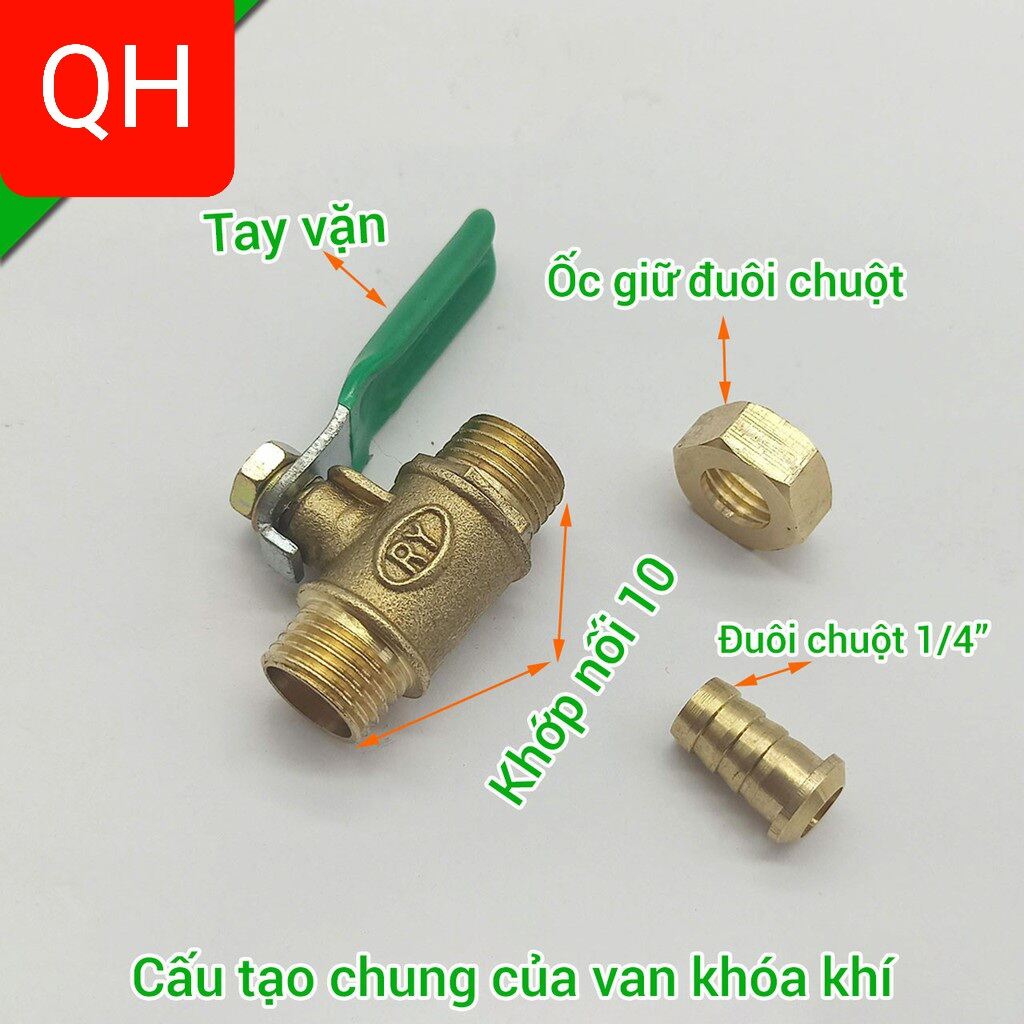 Van máy hơi , máy nén khí bằng đồng thau ren ngoài